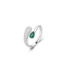 Anello Gioielli Fancy by Brosway in argento zirconi verde smeraldo misura 16 FLG124C