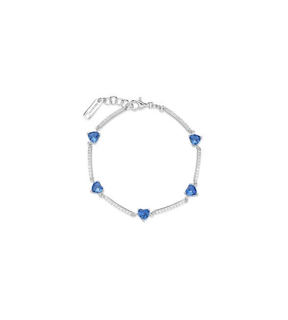 Bracciale Donna Gioielli Fancy by Brosway in argento zircone cuore blu FFB115
