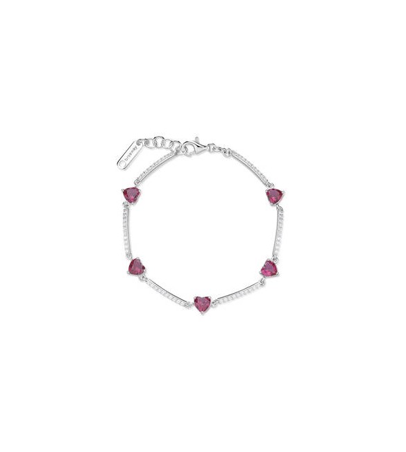Bracciale Donna Gioielli Fancy by Brosway in argento zircone cuore rosso FPR118
