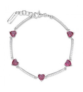 Bracciale Donna Gioielli Fancy by Brosway in argento zircone cuore rosso FPR118