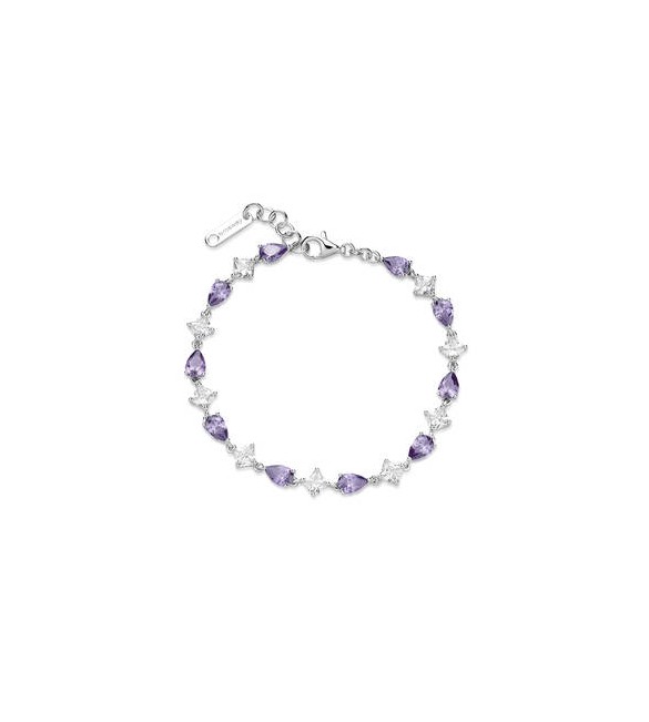 Bracciale Donna Gioielli Fancy by Brosway in argento zircone goccia ametista FMP113