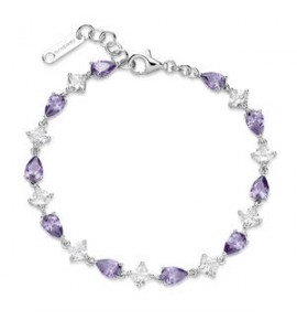 Bracciale Donna Gioielli Fancy by Brosway in argento zircone goccia ametista FMP113