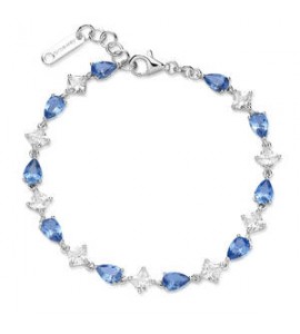 Bracciale Donna Gioielli Fancy by Brosway in argento zircone goccia blu FFB111