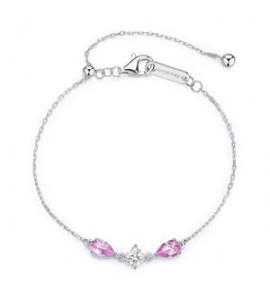 Bracciale Donna Gioielli Fancy by Brosway in argento zircone goccia rosa FVP113