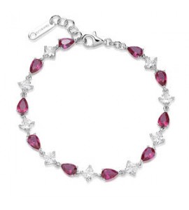 Bracciale Donna Gioielli Fancy by Brosway in argento zircone goccia rosso FPR113