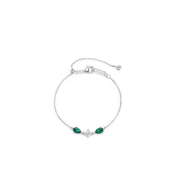Bracciale Donna Gioielli Fancy by Brosway in argento zircone goccia verde smeraldo FLG112