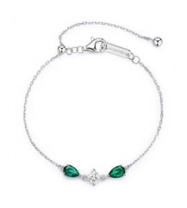 Bracciale Donna Gioielli Fancy by Brosway in argento zircone goccia verde smeraldo FLG112