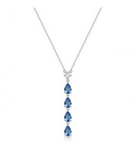 Collana Gioielli Fancy by Brosway in argento 4 zirconi forma goccia azzurro FFB110