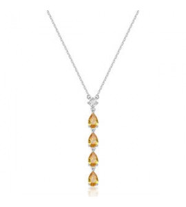 Collana Gioielli Fancy by Brosway in argento 4 zirconi forma goccia giallo FEY98