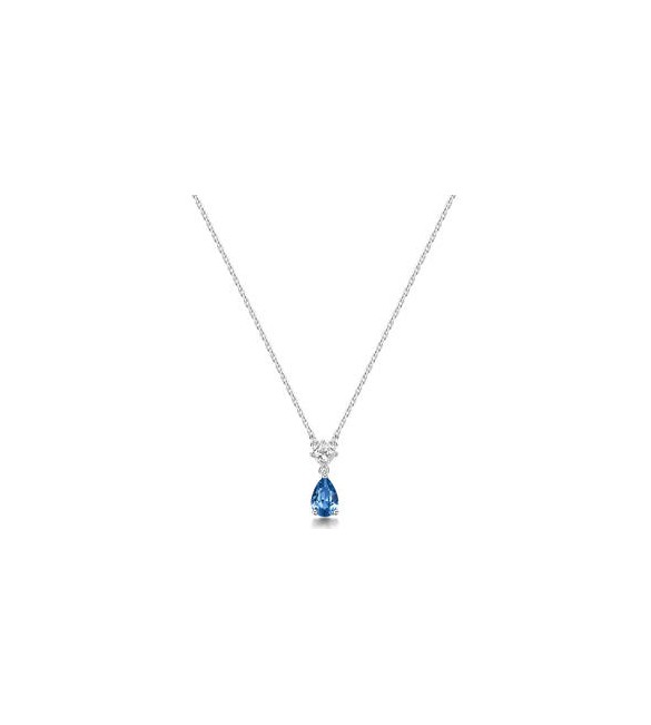 Collana Gioielli Fancy by Brosway in argento zircone forma goccia blu FFB109
