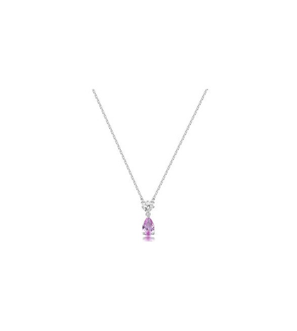 Collana Gioielli Fancy by Brosway in argento zircone forma goccia rosa FVP111