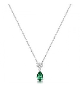 Collana Gioielli Fancy by Brosway in argento zircone forma goccia verde smeraldo FLG109