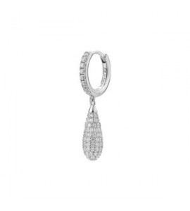 Mono Orecchino cerchietto Gioielli Fancy by Brosway in argento pendente goccia zirconi bianco FIW124