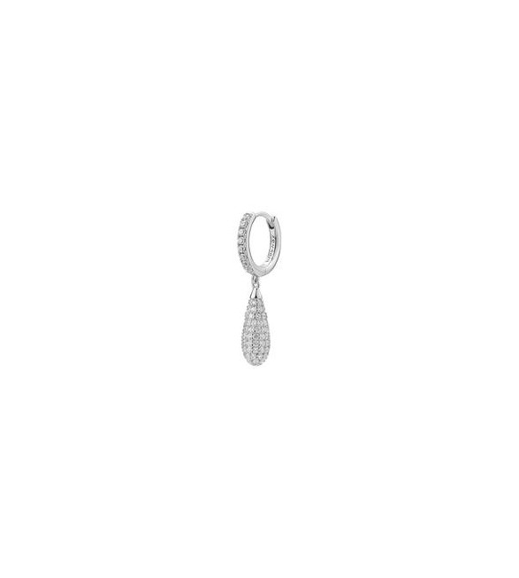 Mono Orecchino cerchietto Gioielli Fancy by Brosway in argento pendente goccia zirconi bianco FIW124