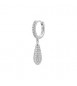 Mono Orecchino cerchietto Gioielli Fancy by Brosway in argento pendente goccia zirconi bianco FIW124