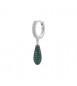 Mono Orecchino cerchietto Gioielli Fancy by Brosway in argento pendente goccia zirconi verde FLG119