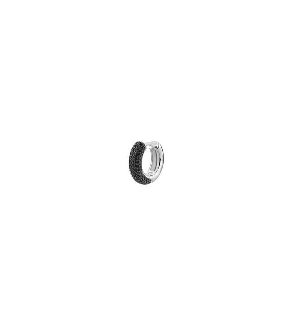 Mono Orecchino cerchietto Gioielli Fancy by Brosway in argento zirconi nero mm 15 FMB123