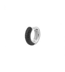 Mono Orecchino cerchietto Gioielli Fancy by Brosway in argento zirconi nero mm 15 FMB123
