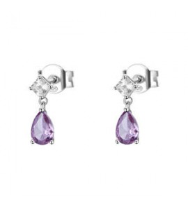 Orecchini Donna Gioielli Fancy by Brosway in argento a goccia zircone ametista FMP115