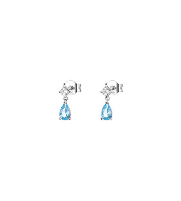 Orecchini Donna Gioielli Fancy by Brosway in argento a goccia zircone azzurro FCL112