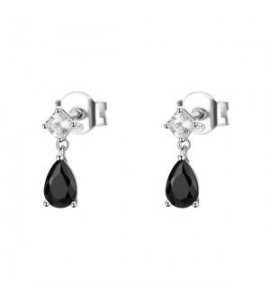 Orecchini Donna Gioielli Fancy by Brosway in argento a goccia zircone nero FMB118