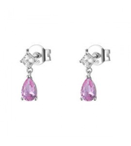 Orecchini Donna Gioielli Fancy by Brosway in argento a goccia zircone rosa FVP115