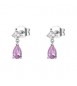 Orecchini Donna Gioielli Fancy by Brosway in argento a goccia zircone rosa FVP115