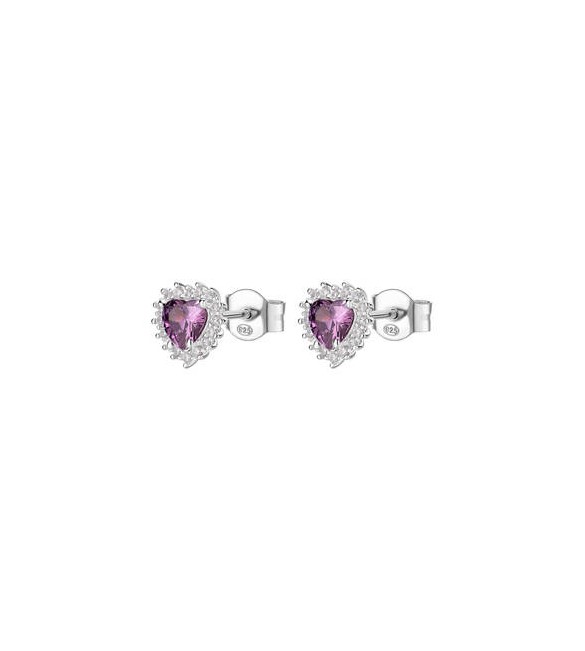 Orecchini Kate Gioielli Fancy by Brosway in argento zircone cuore ametista FMP53