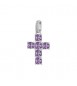 Pendente Croce Gioielli Fancy by Brosway in argento zircone cushion ametista FMP117