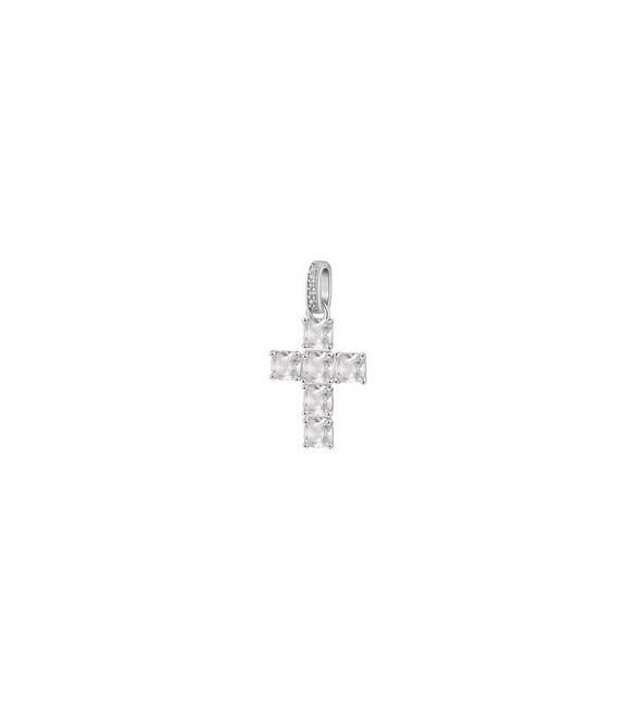 Pendente Croce Gioielli Fancy by Brosway in argento zircone cushion bianco FIW119