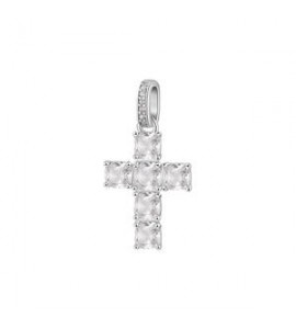 Pendente Croce Gioielli Fancy by Brosway in argento zircone cushion bianco FIW119