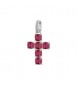 Pendente Croce Gioielli Fancy by Brosway in argento zircone cushion rosso FPR116