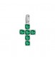 Pendente Croce Gioielli Fancy by Brosway in argento zircone cushion verde smeraldo FLG115