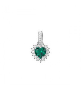 Pendente Kate Gioielli Fancy by Brosway in argento zircone cuore verde smeraldo FLG116