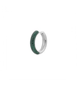 Mono Orecchino cerchietto Gioielli Fancy by Brosway in argento zirconi verde smeraldo mm 22 FLG122