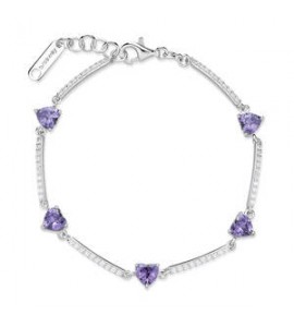 Bracciale Donna Gioielli Fancy by Brosway in argento zircone cuore ametista FMP119