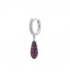 Mono Orecchino cerchietto Gioielli Fancy by Brosway in argento pendente goccia zirconi rosso FPR122