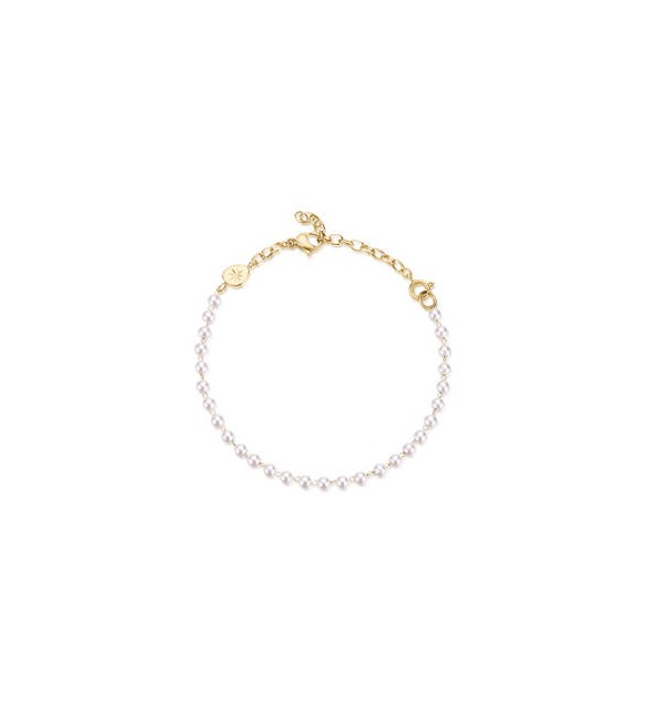 Bracciale Gioielli Brosway Essential in acciaio dorato e perle di conchiglia BNL078