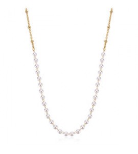 Collana Gioielli Brosway Essential in acciaio dorato e perle di conchiglia cm 44 BNL038