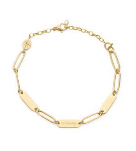 Bracciale Gioielli Brosway Essential in acciaio dorato maglia graffette da poter incidere BNL068