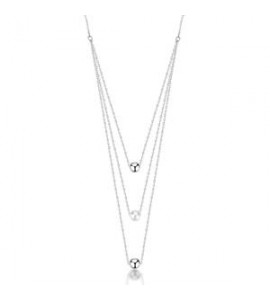 Collana Multifilo Gioielli Brosway Perfect in acciaio con sfere e perla di conchiglia BPC07