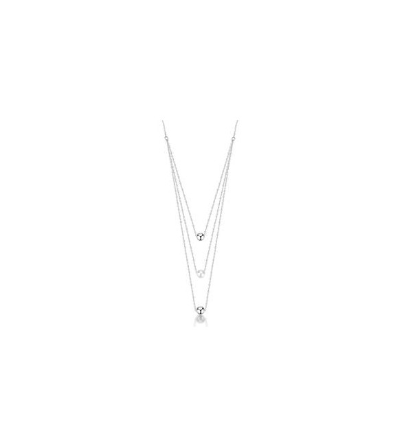 Collana Multifilo Gioielli Brosway Perfect in acciaio con sfere e perla di conchiglia BPC07