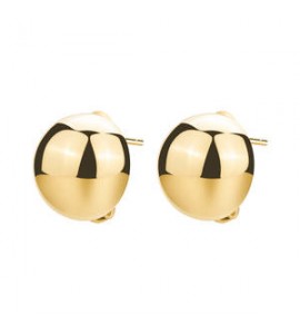 Orecchini Gioielli Brosway Perfect in acciaio dorato a lobo metà sfera BPC33