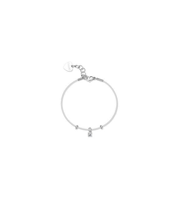 Bracciale Gioielli Sagapò Joy in acciaio con cristallo bianco SJY011