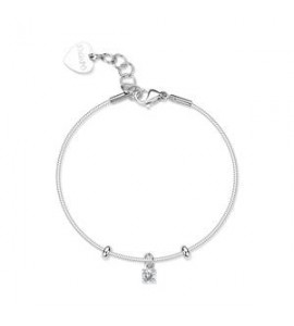 Bracciale Gioielli Sagapò Joy in acciaio con cristallo bianco SJY011