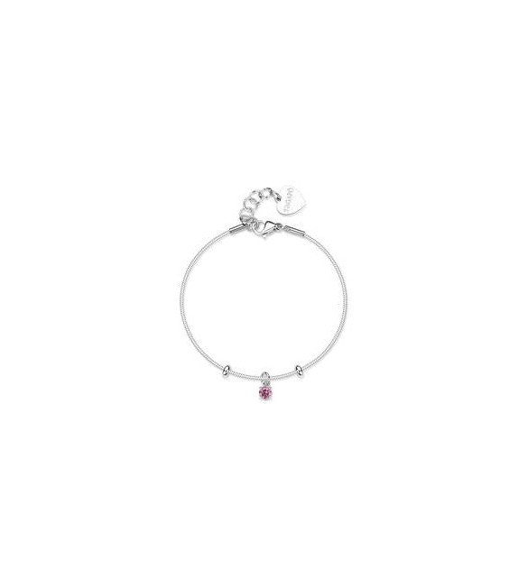 Bracciale Gioielli Sagapò Joy in acciaio con cristallo rosa SJY013