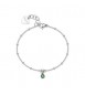Bracciale Gioielli Sagapò Joy in acciaio con cristallo verde smeraldo SJY016