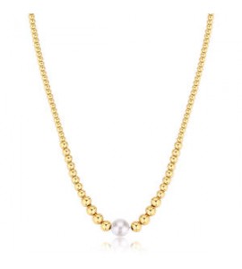 Collana Gioielli Brosway Perfect in acciaio dorato con perla di conchiglia bpc04