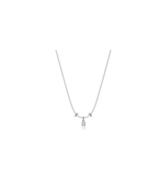 Collana Gioielli Sagapò Joy in acciaio con cristallo bianco SJY001