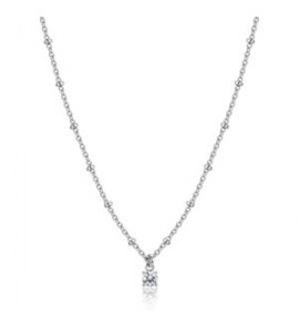 Collana Gioielli Sagapò Joy in acciaio con cristallo bianco SJY004